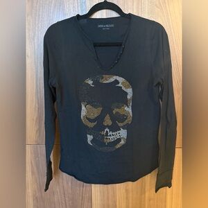 Zadig & Voltaire Tunisian rhinestone skull top